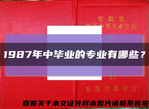 1987年中毕业的专业有哪些？缩略图