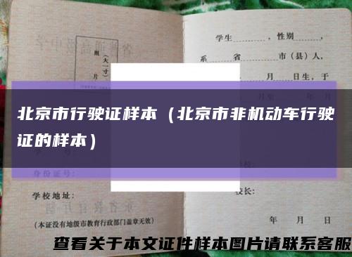 北京市行驶证样本（北京市非机动车行驶证的样本）缩略图