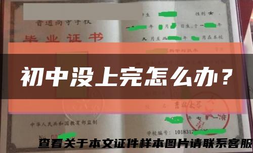 初中没上完怎么办？缩略图