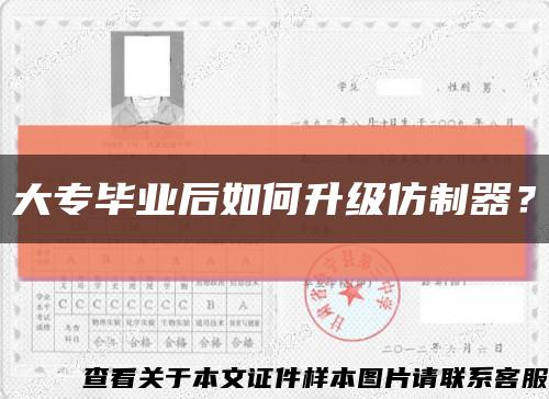 大专毕业后如何升级仿制器？缩略图