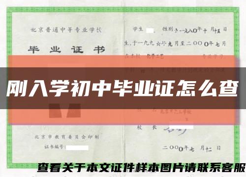 刚入学初中毕业证怎么查缩略图