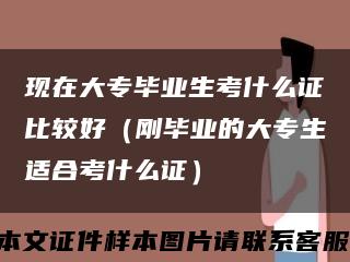 现在大专毕业生考什么证比较好（刚毕业的大专生适合考什么证）缩略图