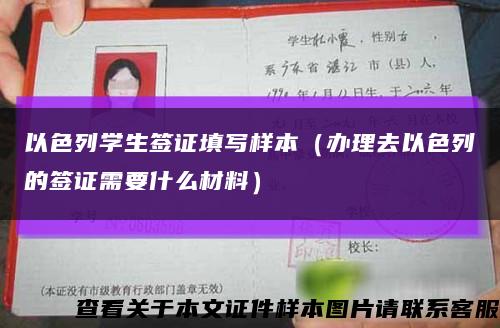 以色列学生签证填写样本（办理去以色列的签证需要什么材料）缩略图