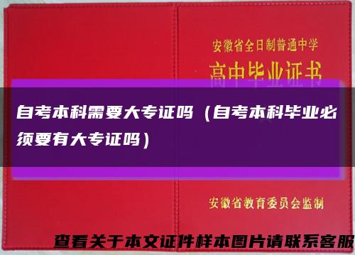 自考本科需要大专证吗（自考本科毕业必须要有大专证吗）缩略图