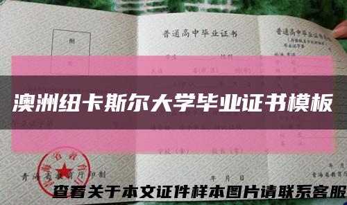 澳洲纽卡斯尔大学毕业证书模板缩略图