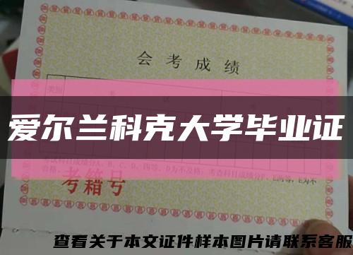 爱尔兰科克大学毕业证缩略图