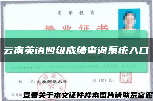 云南英语四级成绩查询系统入口缩略图