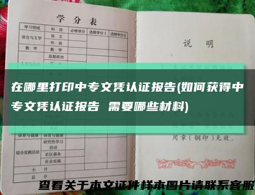 在哪里打印中专文凭认证报告(如何获得中专文凭认证报告 需要哪些材料)缩略图