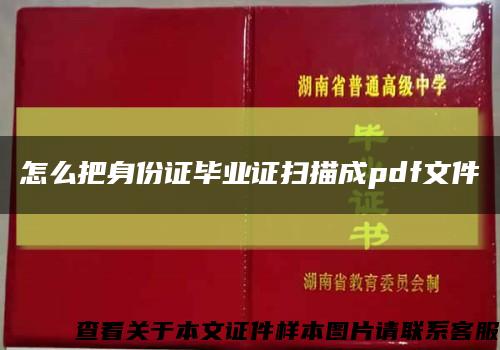 怎么把身份证毕业证扫描成pdf文件缩略图