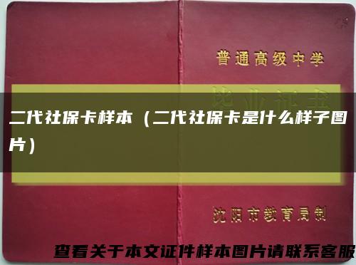 二代社保卡样本（二代社保卡是什么样子图片）缩略图