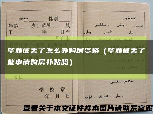 毕业证丢了怎么办购房资格（毕业证丢了能申请购房补贴吗）缩略图