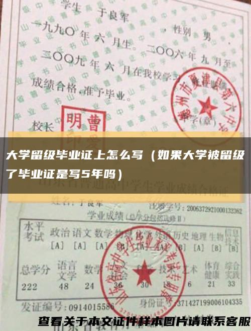 大学留级毕业证上怎么写（如果大学被留级了毕业证是写5年吗）缩略图