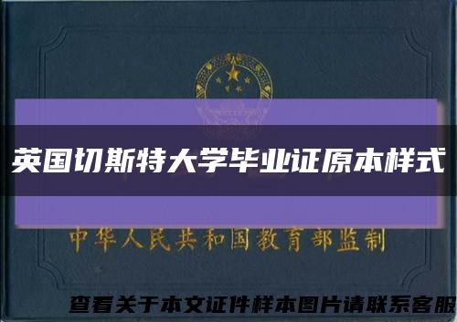 英国切斯特大学毕业证原本样式缩略图