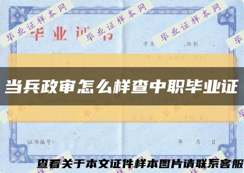 当兵政审怎么样查中职毕业证缩略图