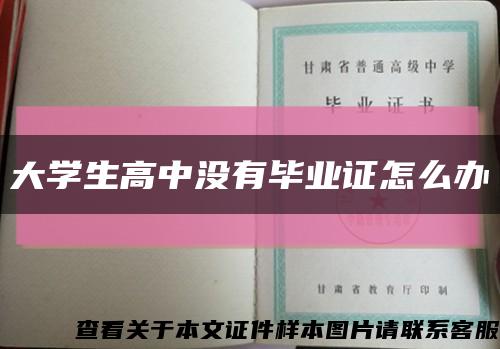 大学生高中没有毕业证怎么办缩略图