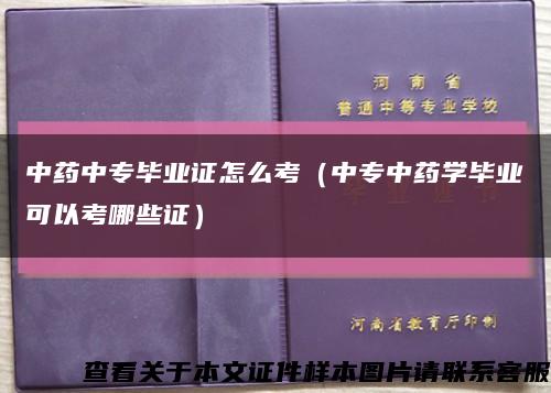 中药中专毕业证怎么考（中专中药学毕业可以考哪些证）缩略图