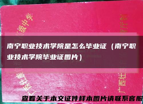 南宁职业技术学院是怎么毕业证（南宁职业技术学院毕业证图片）缩略图