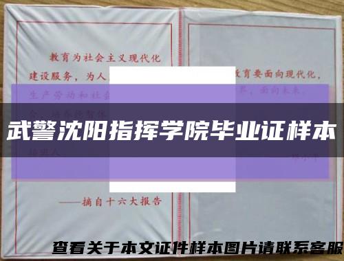 武警沈阳指挥学院毕业证样本缩略图