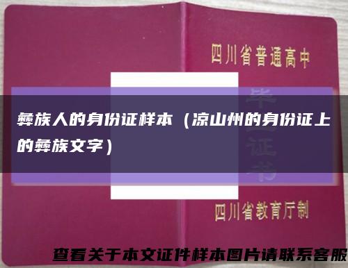 彝族人的身份证样本（凉山州的身份证上的彝族文字）缩略图