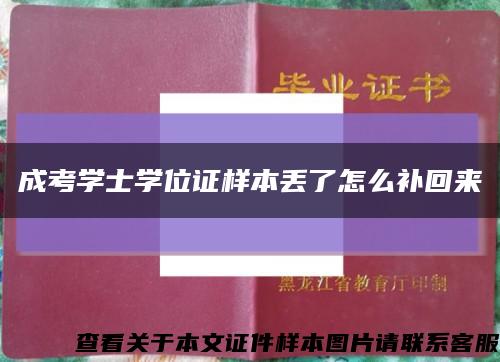 成考学士学位证样本丢了怎么补回来缩略图