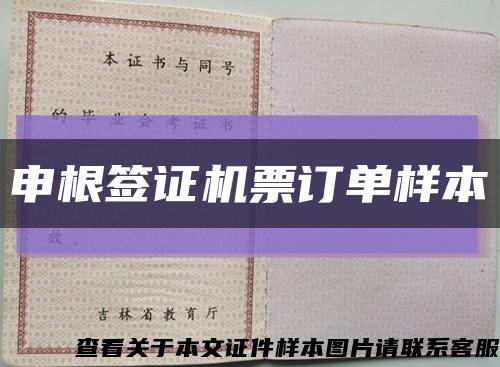 申根签证机票订单样本缩略图