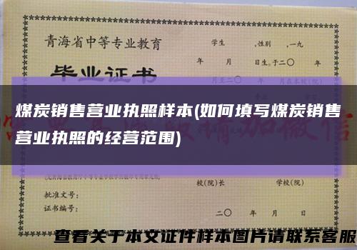 煤炭销售营业执照样本(如何填写煤炭销售营业执照的经营范围)缩略图