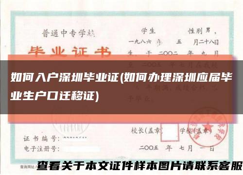 如何入户深圳毕业证(如何办理深圳应届毕业生户口迁移证)缩略图