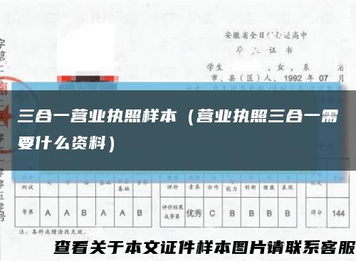 三合一营业执照样本（营业执照三合一需要什么资料）缩略图