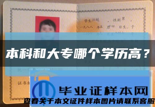 本科和大专哪个学历高？缩略图