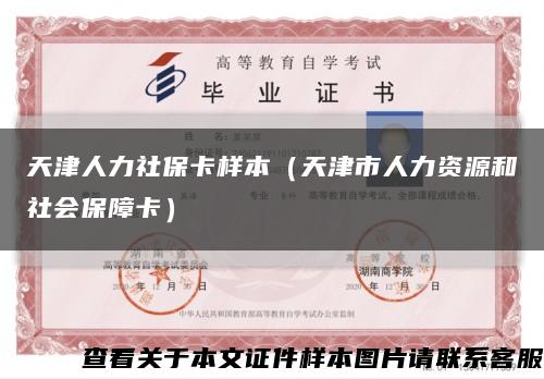 天津人力社保卡样本（天津市人力资源和社会保障卡）缩略图