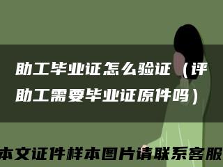 助工毕业证怎么验证（评助工需要毕业证原件吗）缩略图