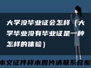 大学没毕业证会怎样（大学毕业没有毕业证是一种怎样的体验）缩略图