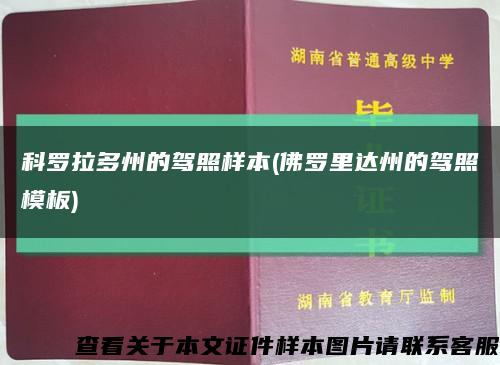 科罗拉多州的驾照样本(佛罗里达州的驾照模板)缩略图