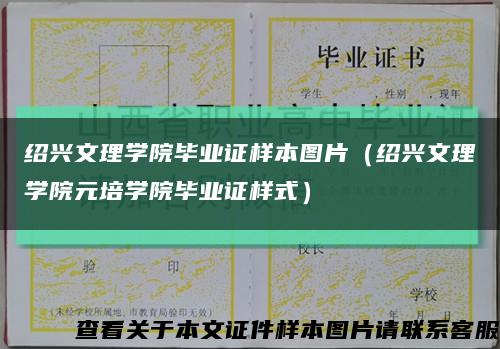 绍兴文理学院毕业证样本图片（绍兴文理学院元培学院毕业证样式）缩略图