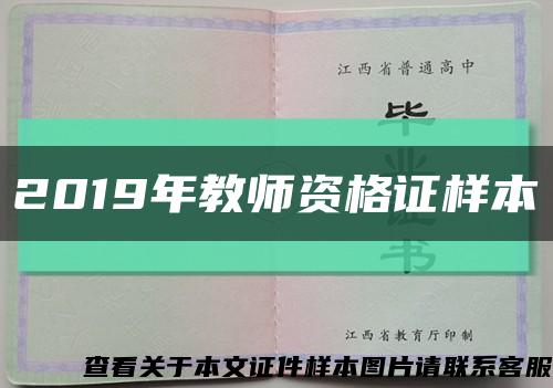 2019年教师资格证样本缩略图