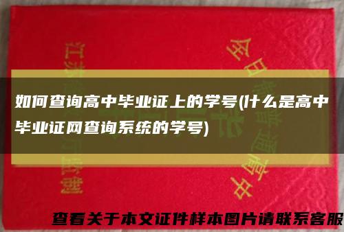 如何查询高中毕业证上的学号(什么是高中毕业证网查询系统的学号)缩略图