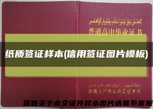 纸质签证样本(信用签证图片模板)缩略图