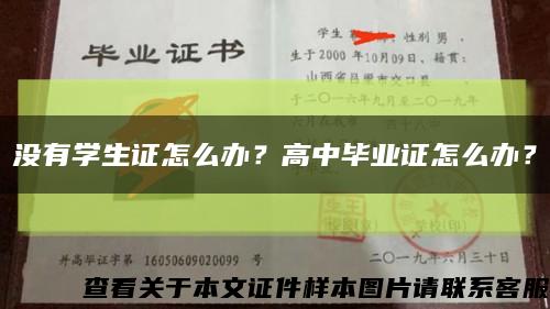 没有学生证怎么办？高中毕业证怎么办？缩略图