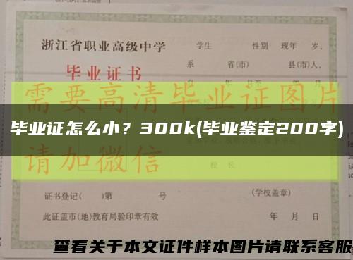 毕业证怎么小？300k(毕业鉴定200字)缩略图