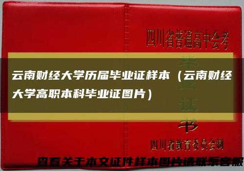 云南财经大学历届毕业证样本（云南财经大学高职本科毕业证图片）缩略图