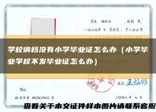 学校调档没有小学毕业证怎么办（小学毕业学校不发毕业证怎么办）缩略图