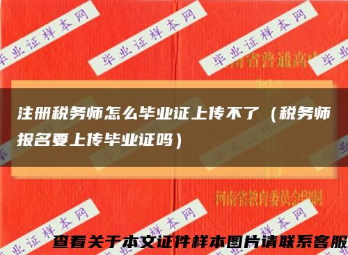 注册税务师怎么毕业证上传不了（税务师报名要上传毕业证吗）缩略图