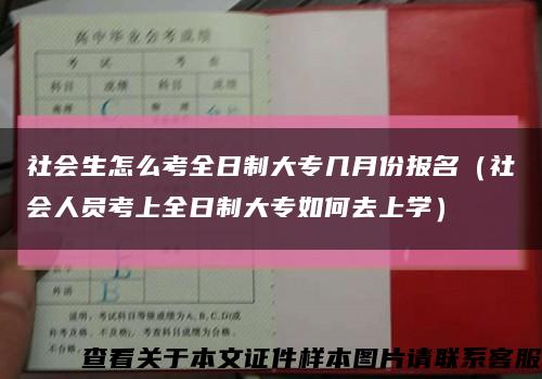 社会生怎么考全日制大专几月份报名（社会人员考上全日制大专如何去上学）缩略图