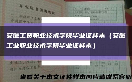 安徽工贸职业技术学院毕业证样本（安徽工业职业技术学院毕业证样本）缩略图