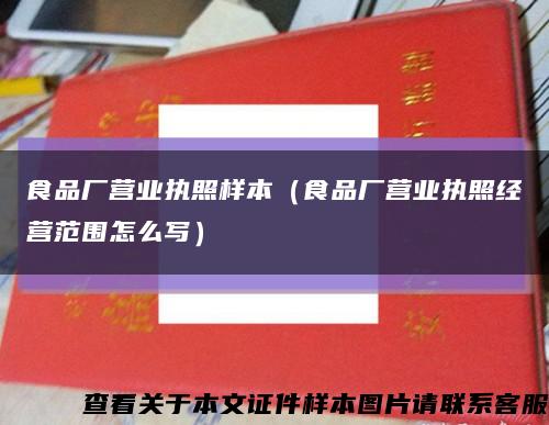 食品厂营业执照样本（食品厂营业执照经营范围怎么写）缩略图