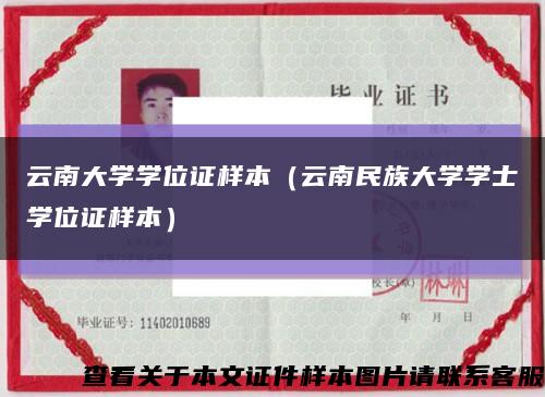 云南大学学位证样本（云南民族大学学士学位证样本）缩略图