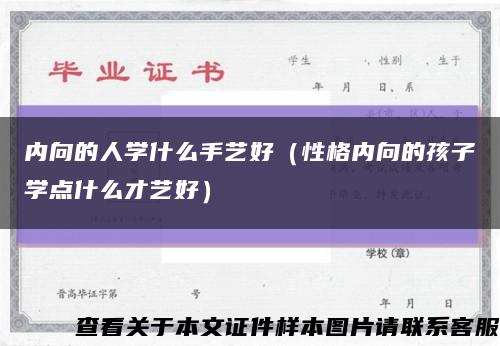 内向的人学什么手艺好（性格内向的孩子学点什么才艺好）缩略图