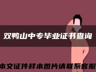 双鸭山中专毕业证书查询缩略图