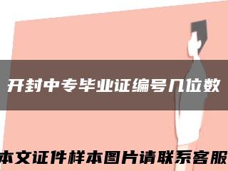 开封中专毕业证编号几位数缩略图