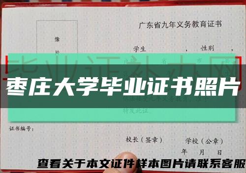 枣庄大学毕业证书照片缩略图